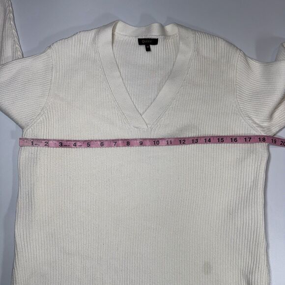 Quince White Organic Cotton Fisherman Side Zip Maternity Nursing Sweater Medium - Picture 8 of 9